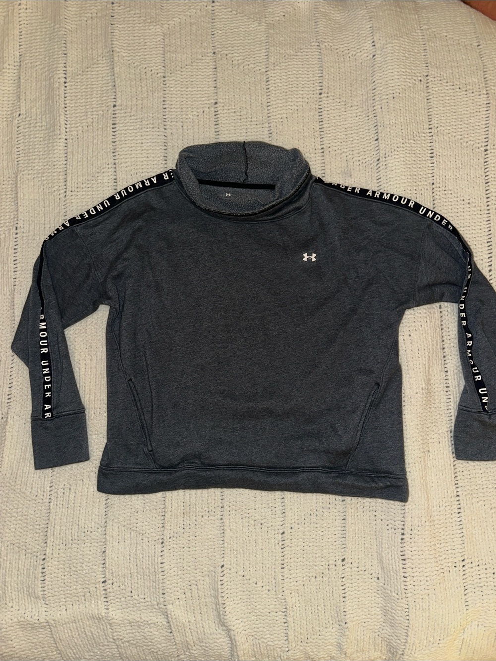 Under Armour Women’s Charcoal Turtleneck Sweatshirt with Logo Tape